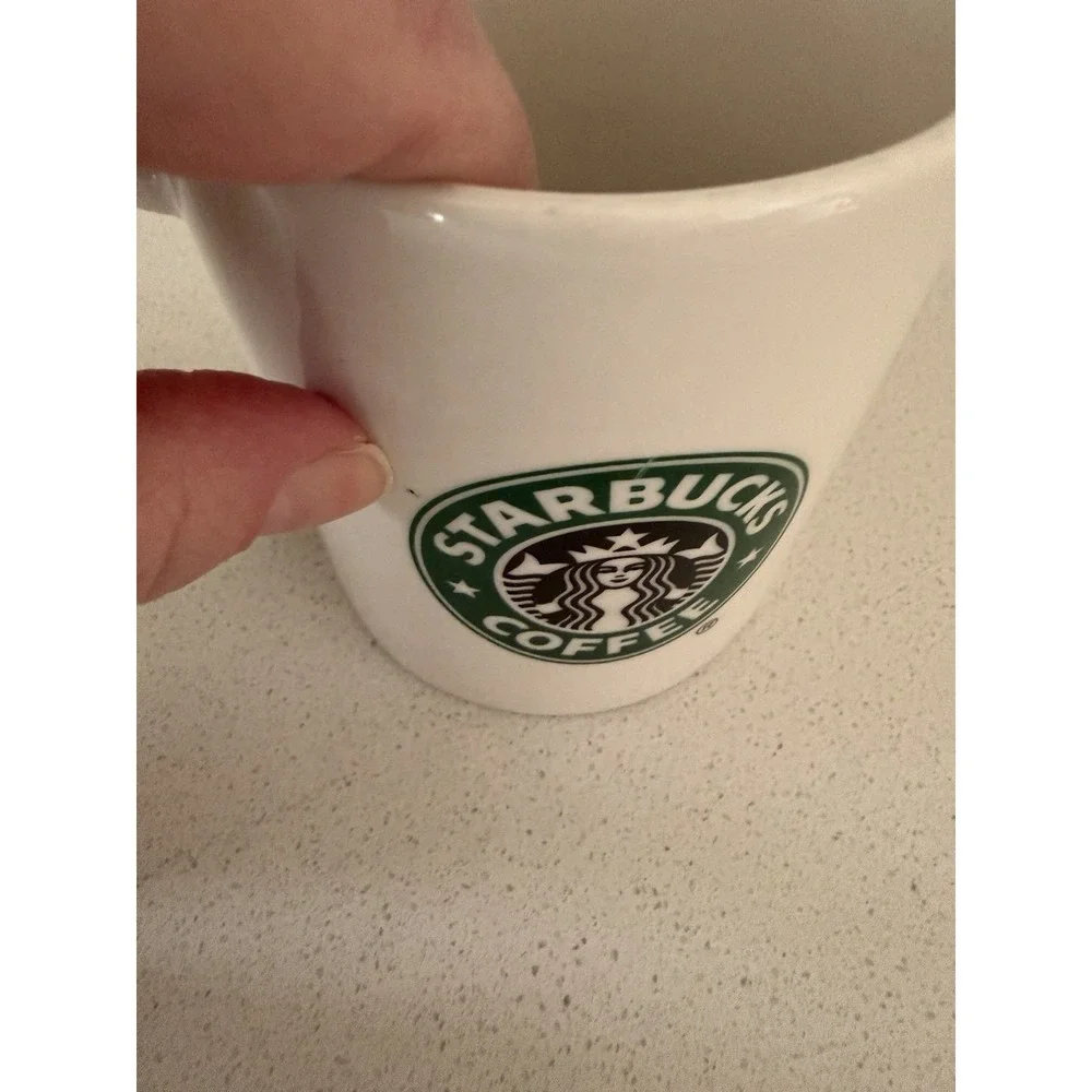 2004 Starbucks Coffee Mug Mermaid Green White Black Logo Coffee 10oz - Set Of 3